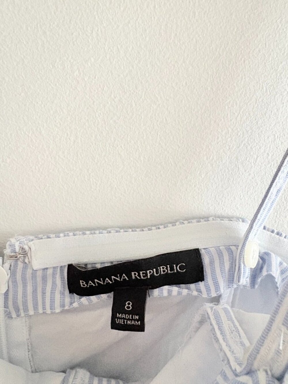 Banana Republic Eyelet Sundress Light Blue White Embroidered Size 8 - Picture 7 of 8